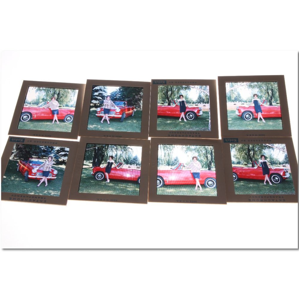8 color slides of a 1964 Triumph Herald taken in 1967